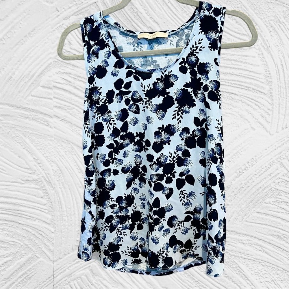 LOFT blue floral Blouse